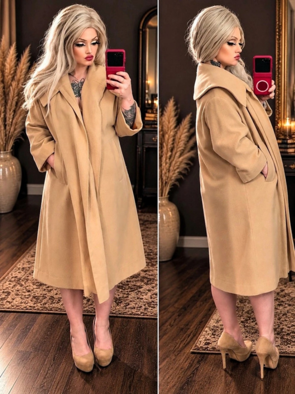 Vintage 50's 60's Size L 100% Cashmere Bernhard Altmann Coat